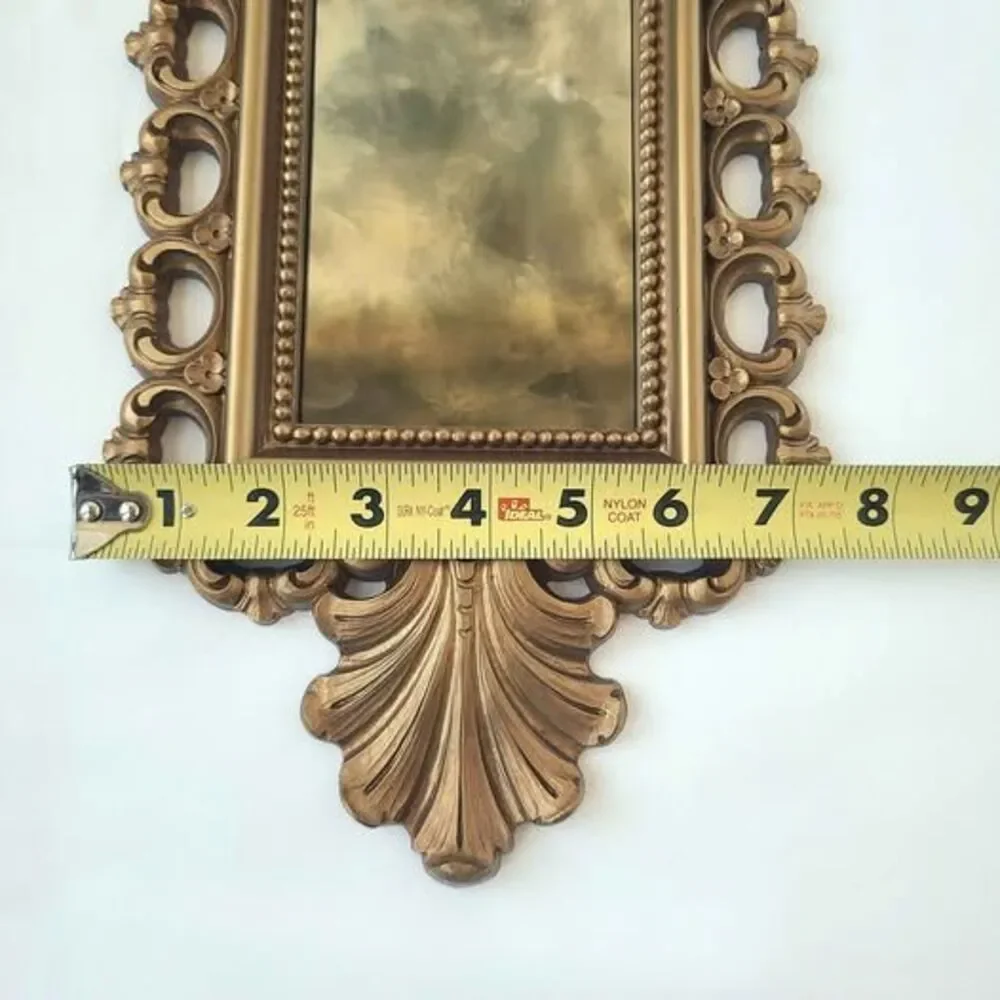 Vintage MCM Gold Smokey Mirror Candle Sconces - Pair